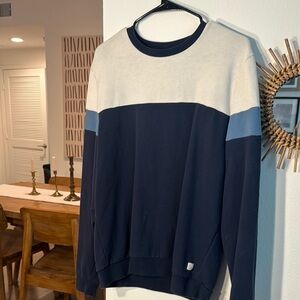 Marine Layer Men's Navy and Cream Sweater